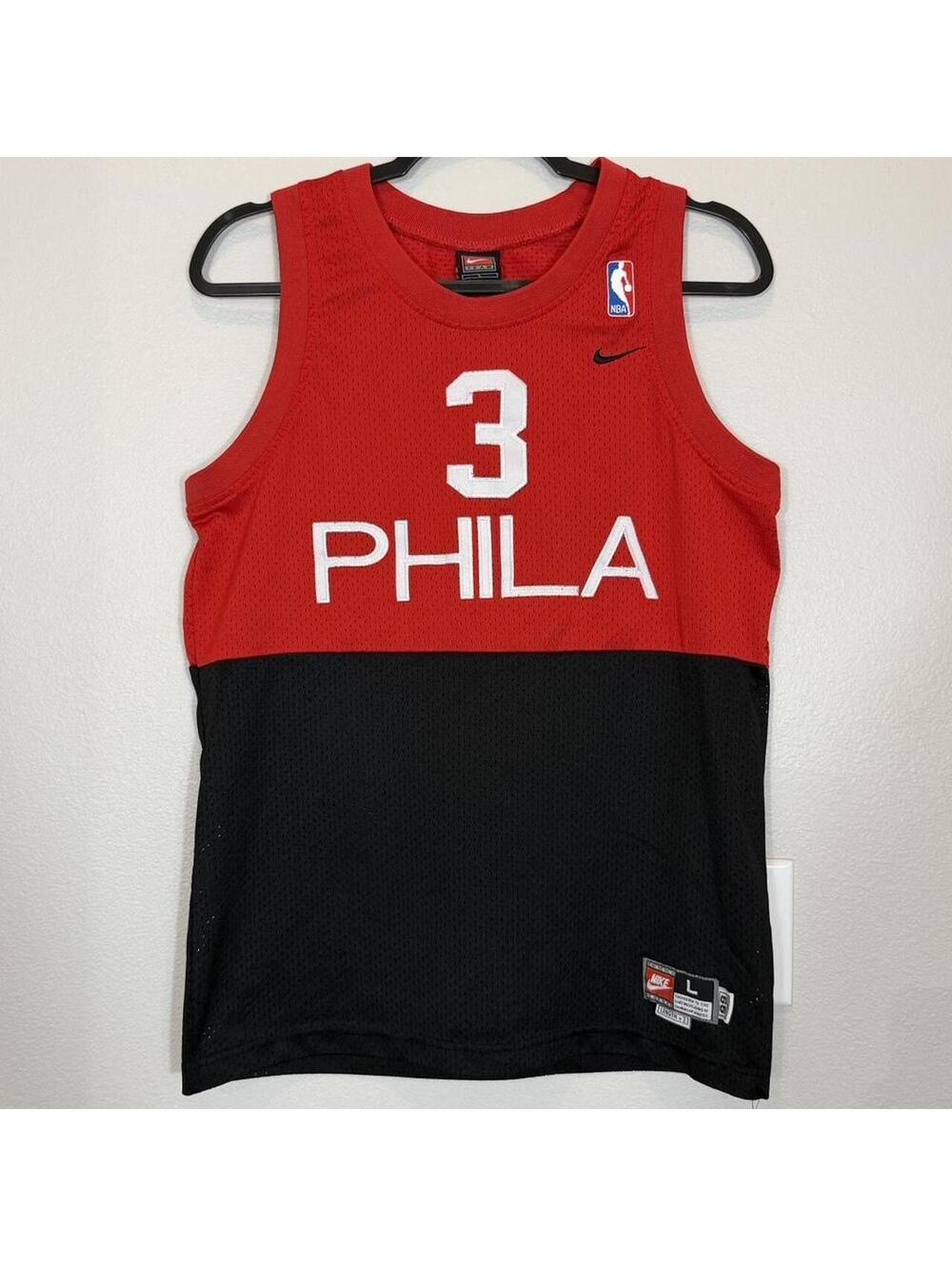 Vintage 90s Allen Iverson Philadelphia 76ers Nike Team Mesh Jersey Size Large